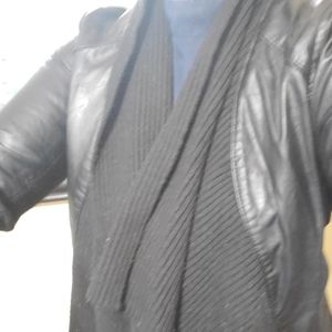 Leather coat jacket
